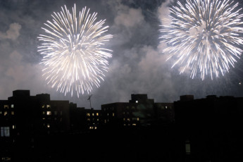 "Loisaida Fireworks" by Lorraine ForteArchival Color Ink Jet PrintDimension: 13" x 19" Print in 20" x 22" FramePrice: $600