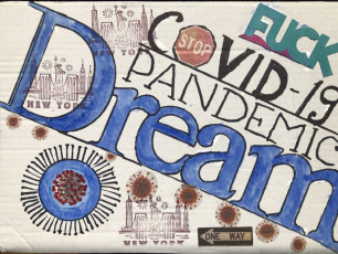 "Breaking Pandemic" by Valery OisteanuCollage-paper on cardboardDimension: 10.5" x14.5"Price: $300