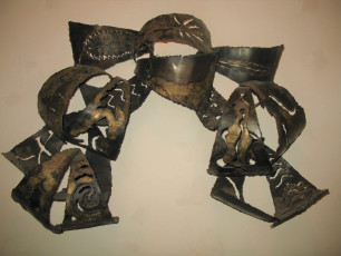 "Under and Over" by Anne StannerSteel, bronze sculptureDimensions: 26Price: $1,500