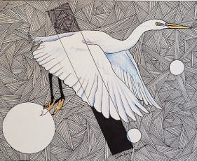 "Great Egret" by Ian David Knife

Pink Pen on acid free Paper
Dimension: 11"x 14"
Price: $1,200