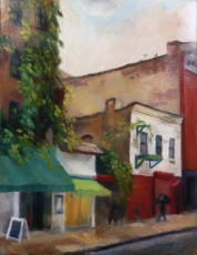 "East Village Rain (Cloister Cafe)" by Patricia Melvin

Oil on Linen
Dimension: 18" x 24"
NFS