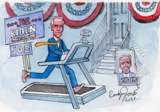 "Biden's Run" Randy Jones

Watercolor on Paper
Dimension: 10.75"W X 7.5"H
Price on Request