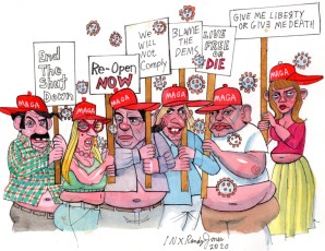 "MAGA Madness" by Randy Jones

Watercolor on Paper
Dimension: 11"W X 9"H
Price on Request