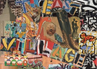 "East Village Renaissance" by Ruth OisteanuCollage-paper on cardboardDimension: 11.75" x 8.75"Price: $400